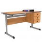 Lehrertisch, 130x65 cm (B/T), 76 cm hoch, Platte: Melamin, PU-Kante, 